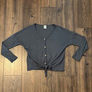 Paper Crane Charcoal Button-Up Shirt